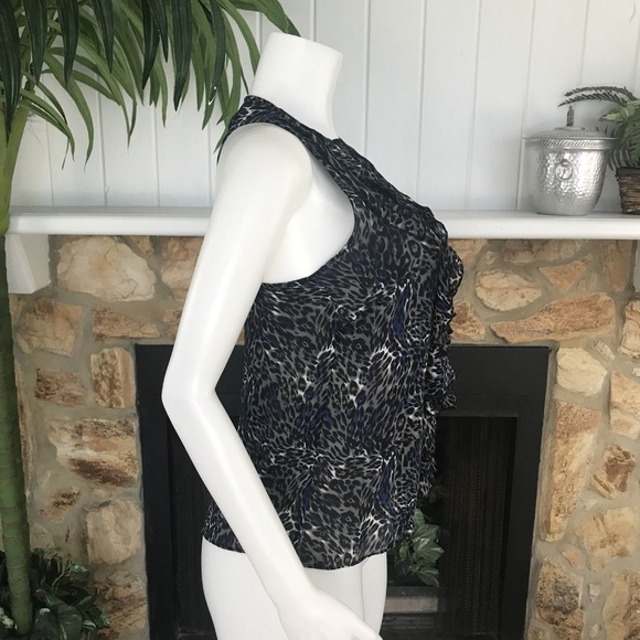 Parker 100% Silk Sleeveless Ruffle Trim Blouse S - Picture 2 of 6